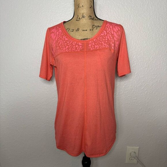 Lululemon Run Away Tee Heather Atomic Red Size 6 Reflective Gym Athleisure - Picture 1 of 7